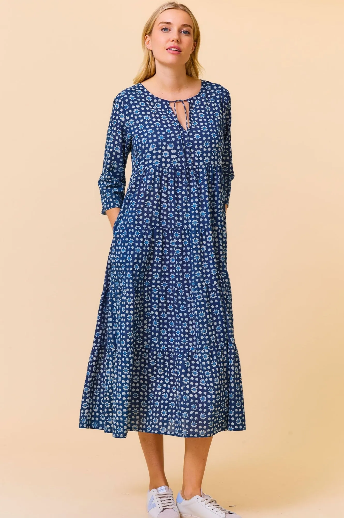 Emma Organic Cotton Dress | Navy Fashionable appearance