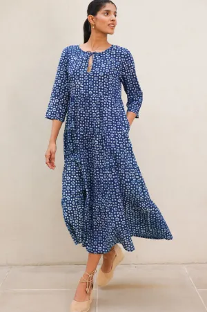 Comfortable Style Light Air Emma Organic Cotton Dress | Navy