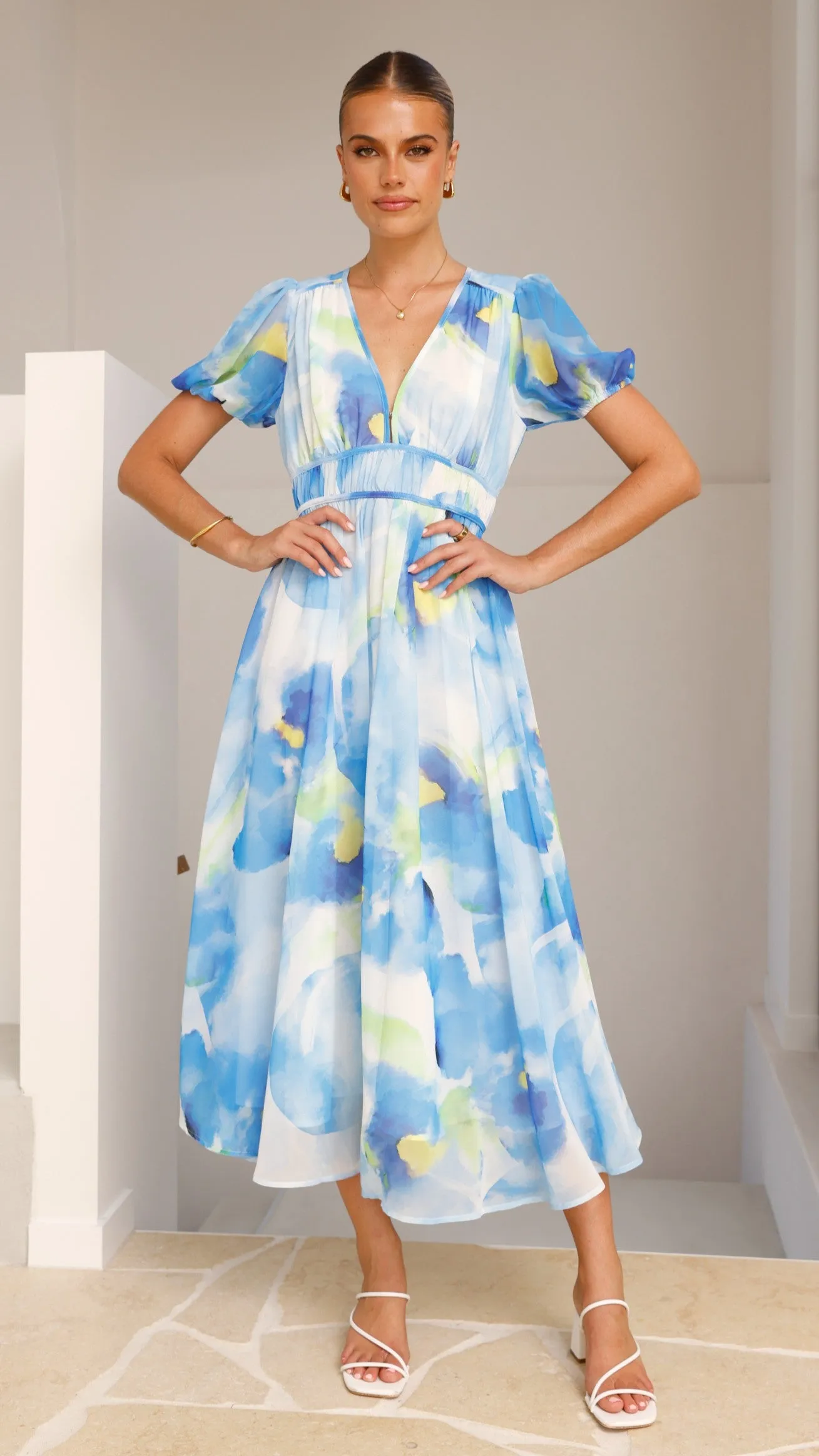 Amberose Maxi Dress -  Blue/Green Glass Glow