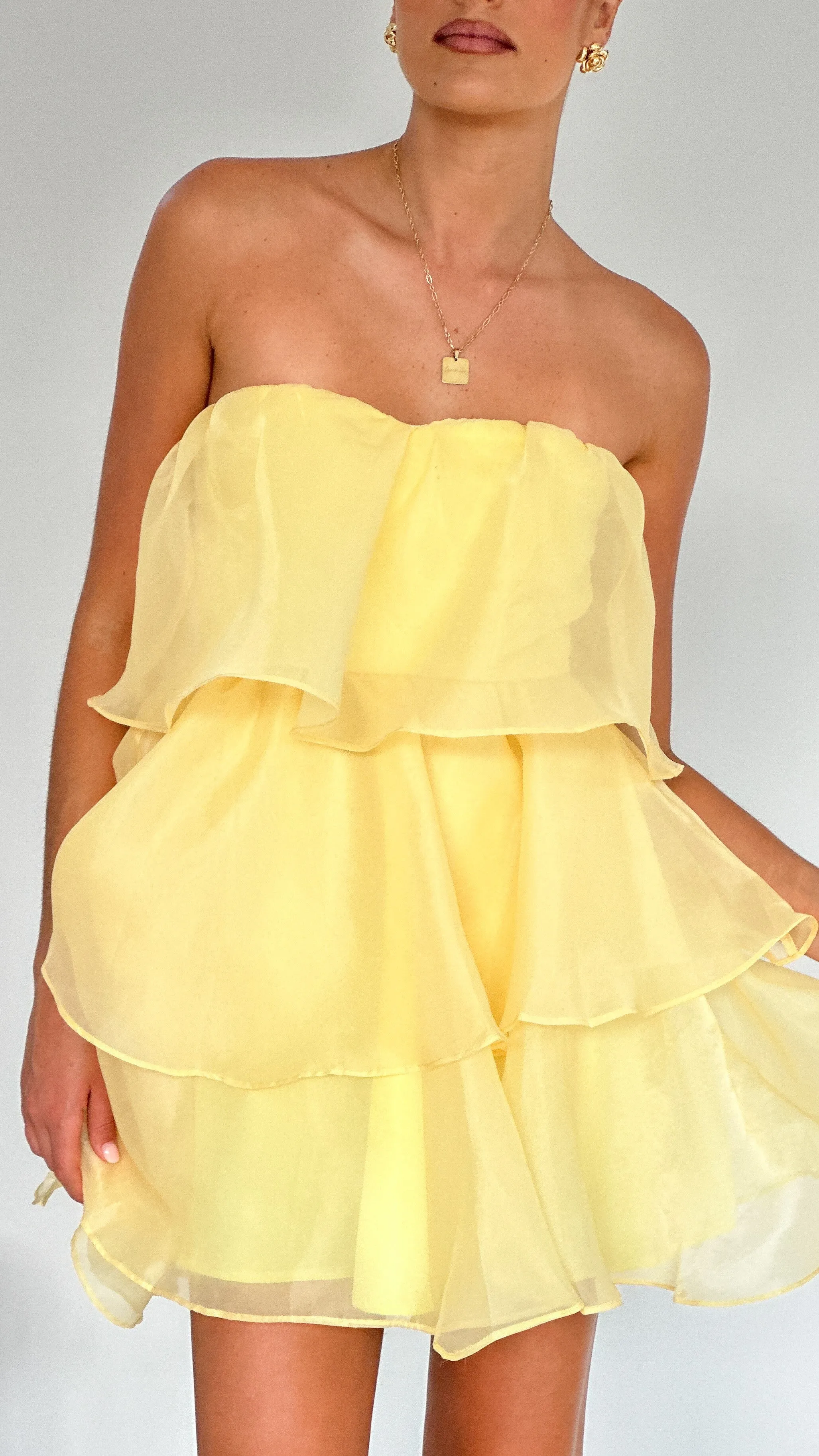 Monet Mini Dress - Yellow Stage Heat Trend Mode