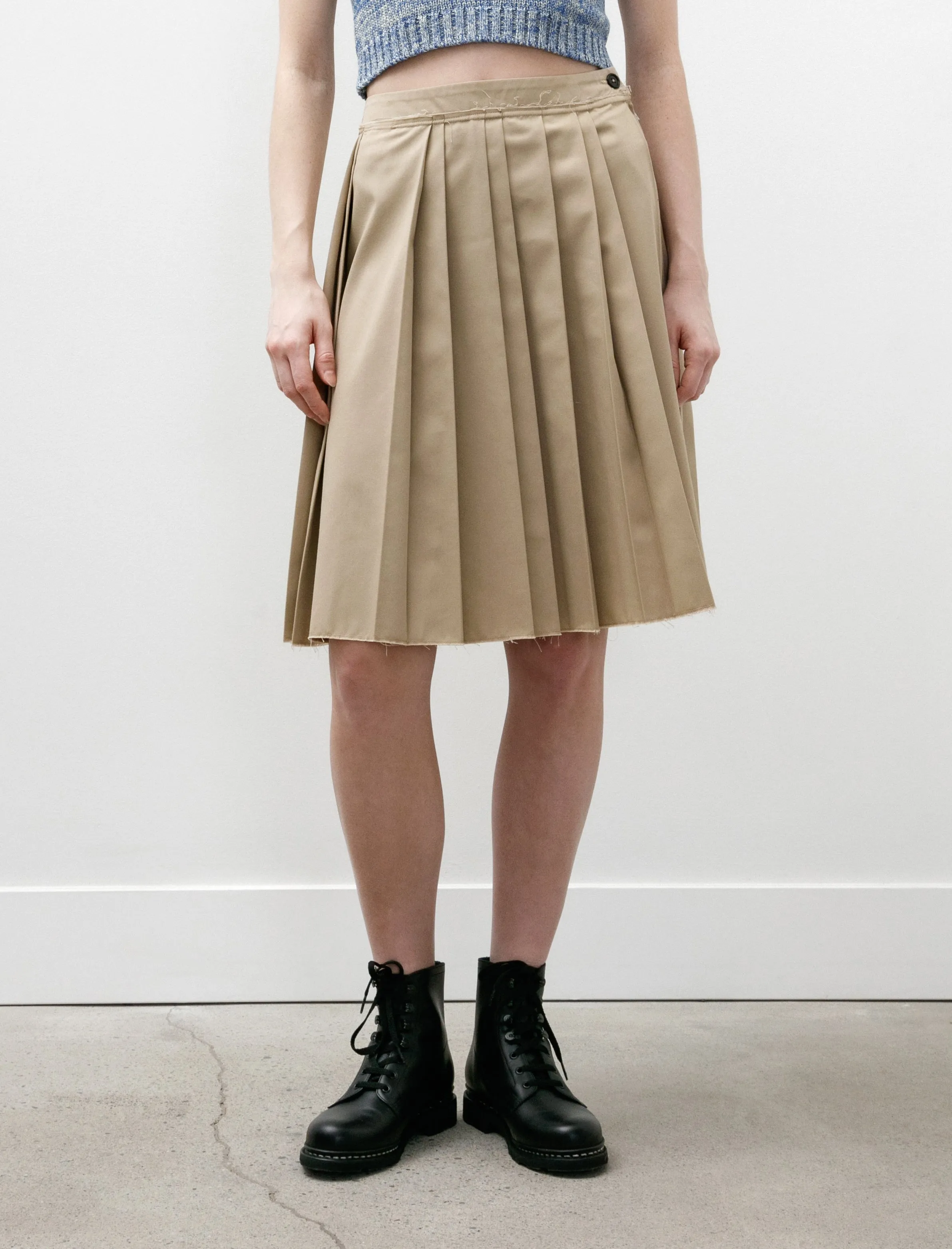 Pleat Skirt Sand Sustainable Figure Flattering
