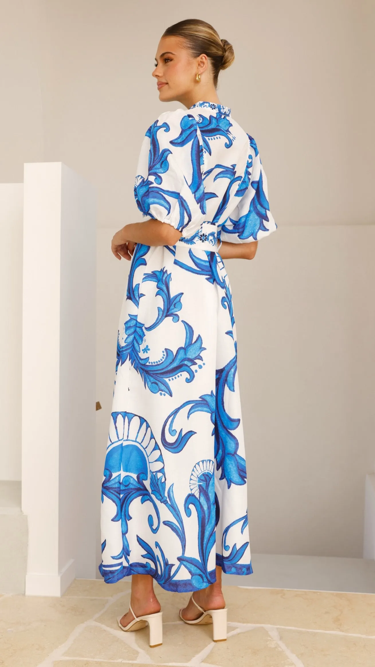 Hedley Maxi Dress - Paradise Island Trail Peach Soft