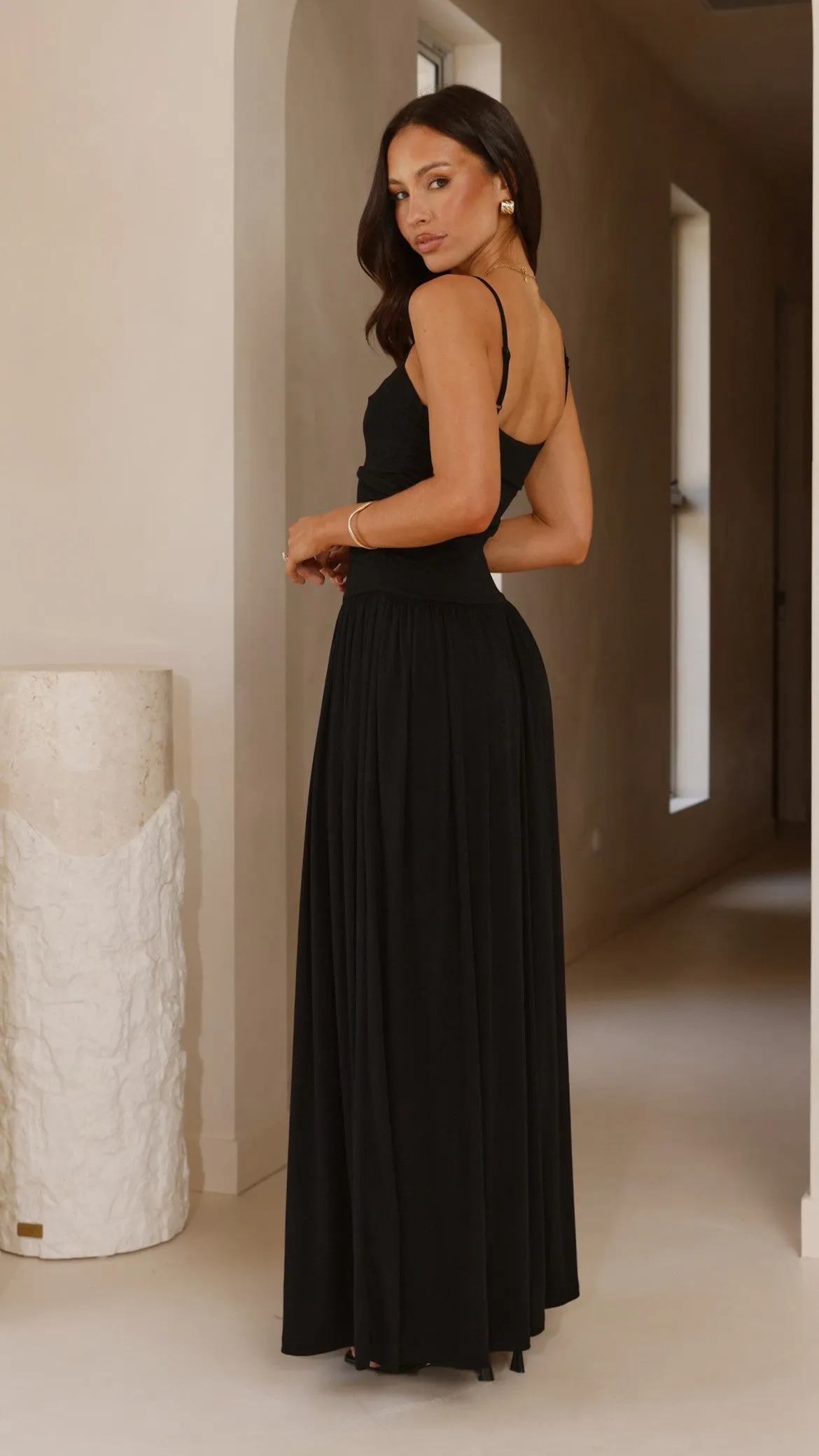 Coral Pop Designed to suit all body types this dress provides a flattering fit for every figure Libertine Maxi Dress - Black
