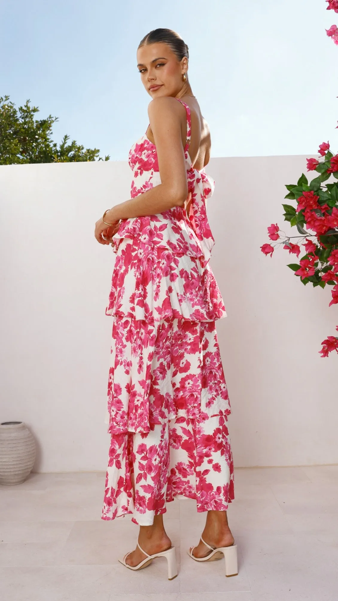 Stair Glow Odilia Maxi Dress - Pink/White Floral