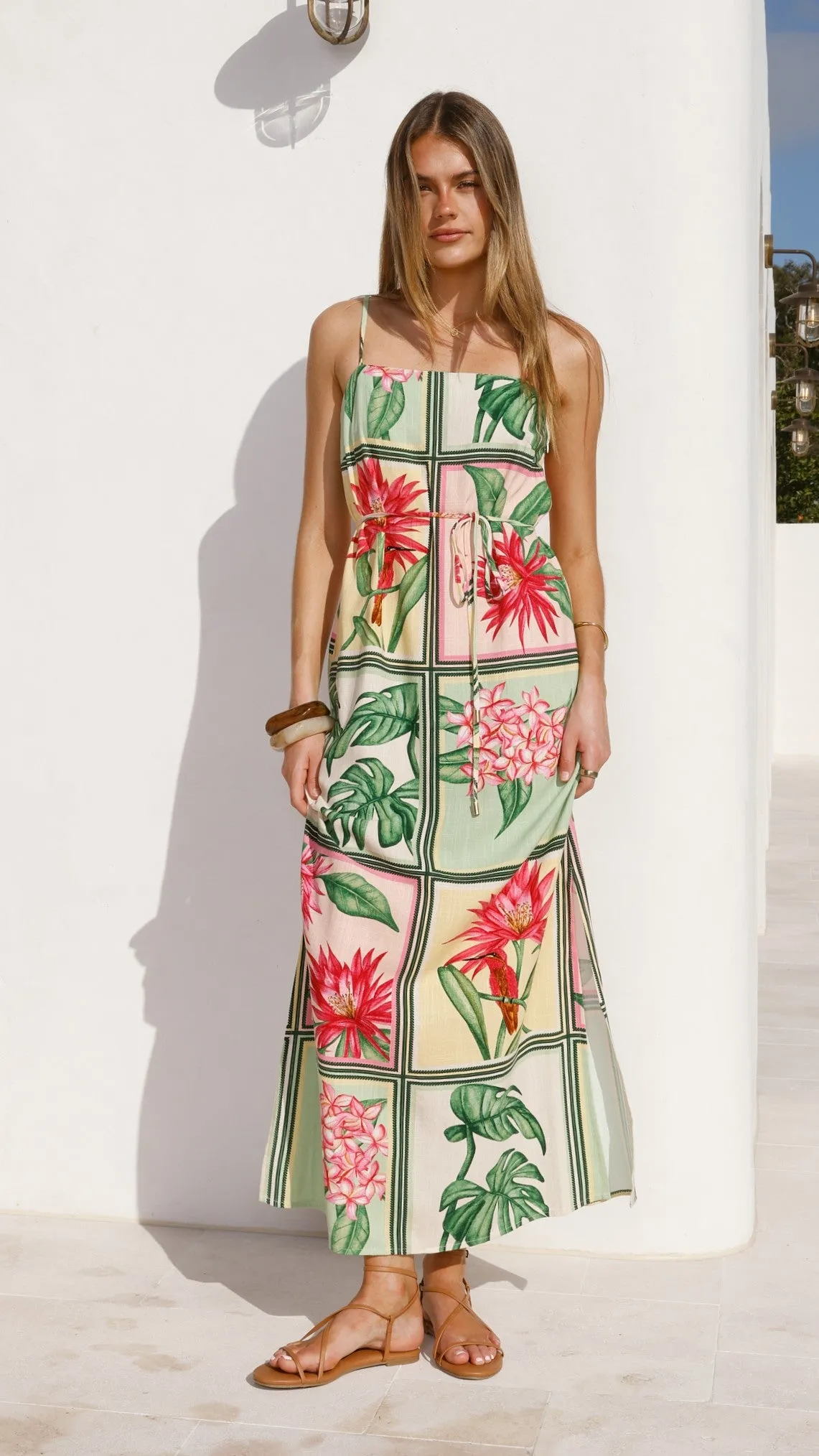 Light Glow Grace Flow Elora Maxi Dress - Tropical Bloom