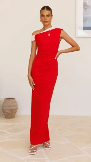 Evening party maxi Lavender Glow Honey Maxi Dress - Red/Pink