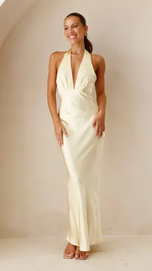 Chloe Maxi Dress - Yellow Trim Art