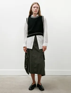 Layer Combo Cargo Skirt Khaki