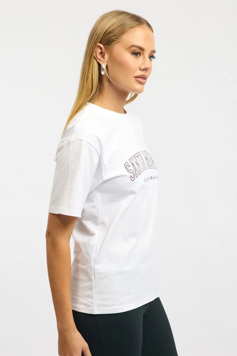 White Graphic Tee Short Sleeve Perfect Style