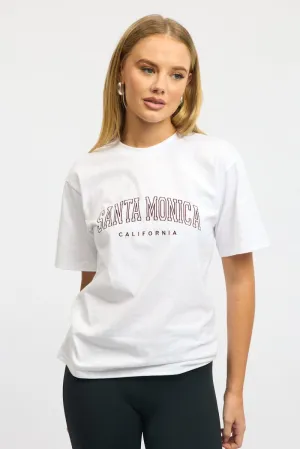 Winter Layer Oversized Silhouette White Graphic Tee Short Sleeve