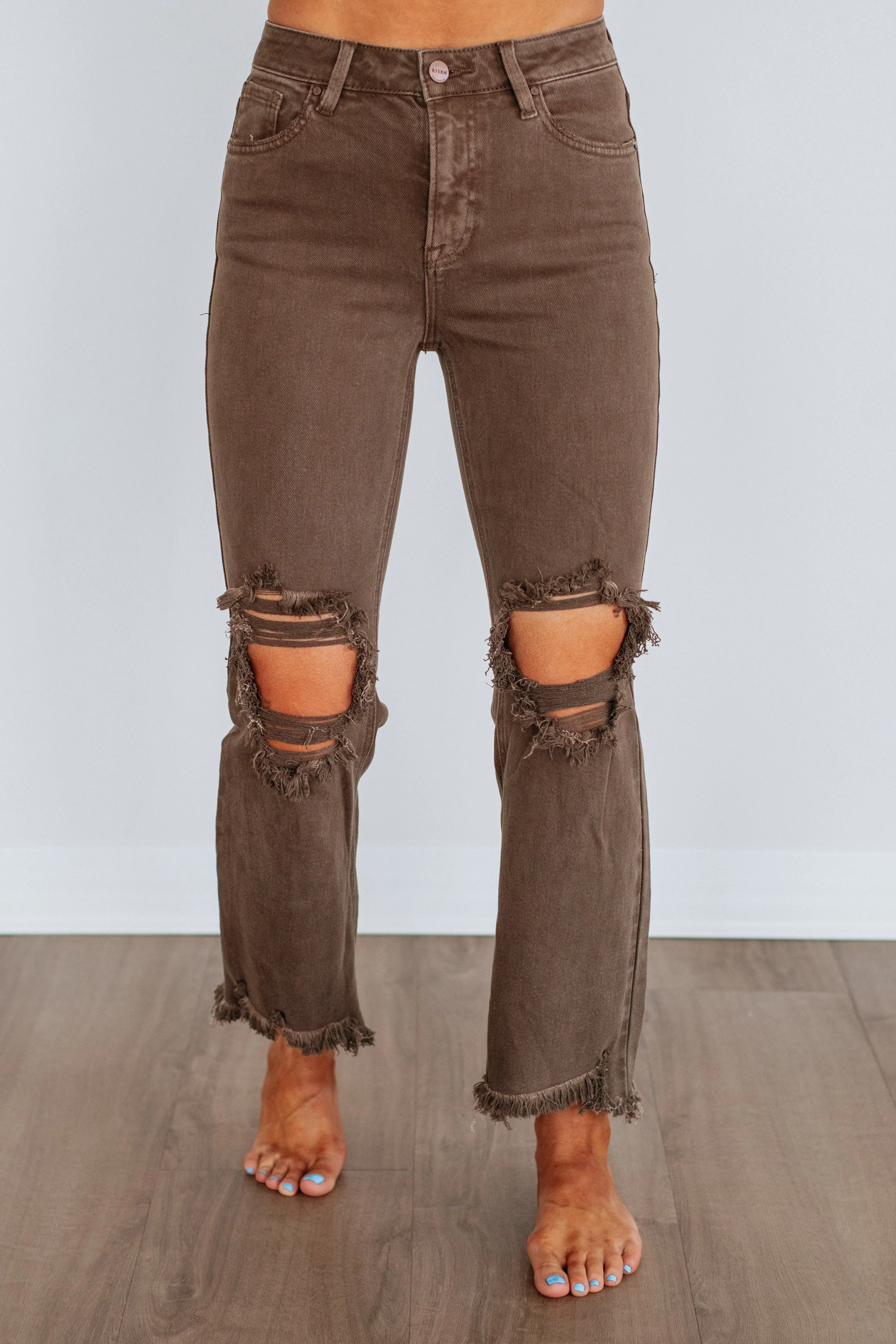 Chill Cut Rudy Risen Jeans - Brown Seamless Waistband Finish Party Look Classic Wear