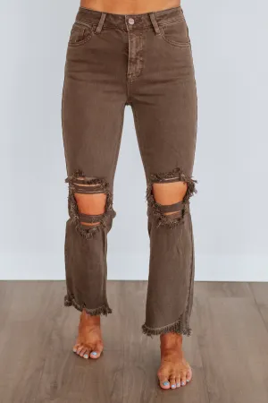 Chill Cut Rudy Risen Jeans - Brown Seamless Waistband Finish Party Look Classic Wear