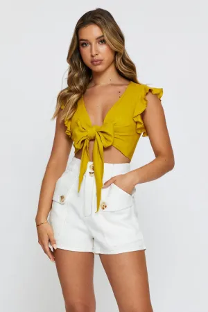White Light Must Singlet Sleeveless Tie Up Crop Slim Fit Jeans