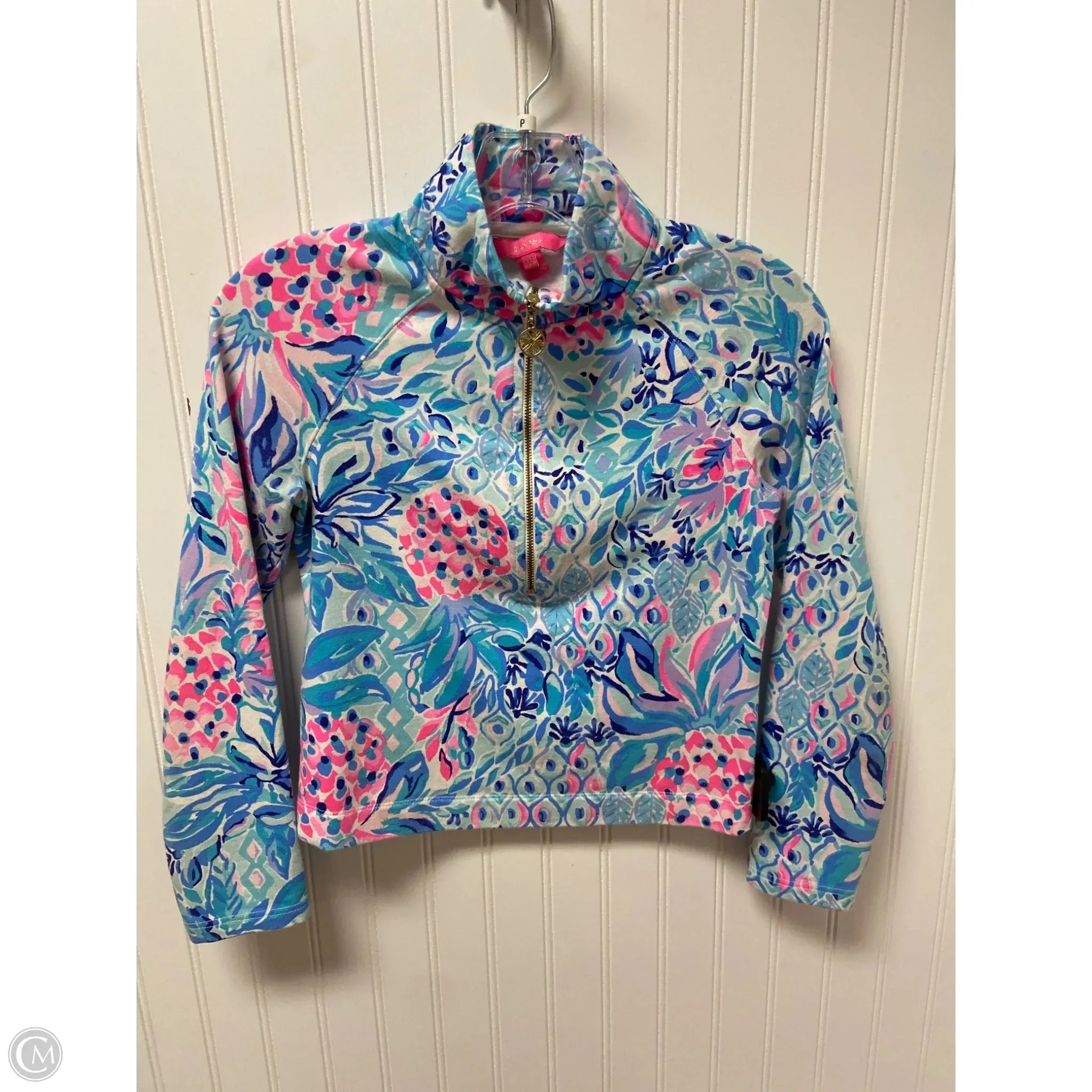 Sweatshirt Designer By Lilly Pulitzer In Blue & Pink, Size: Xxs TactileStitching SoftTouch Texture