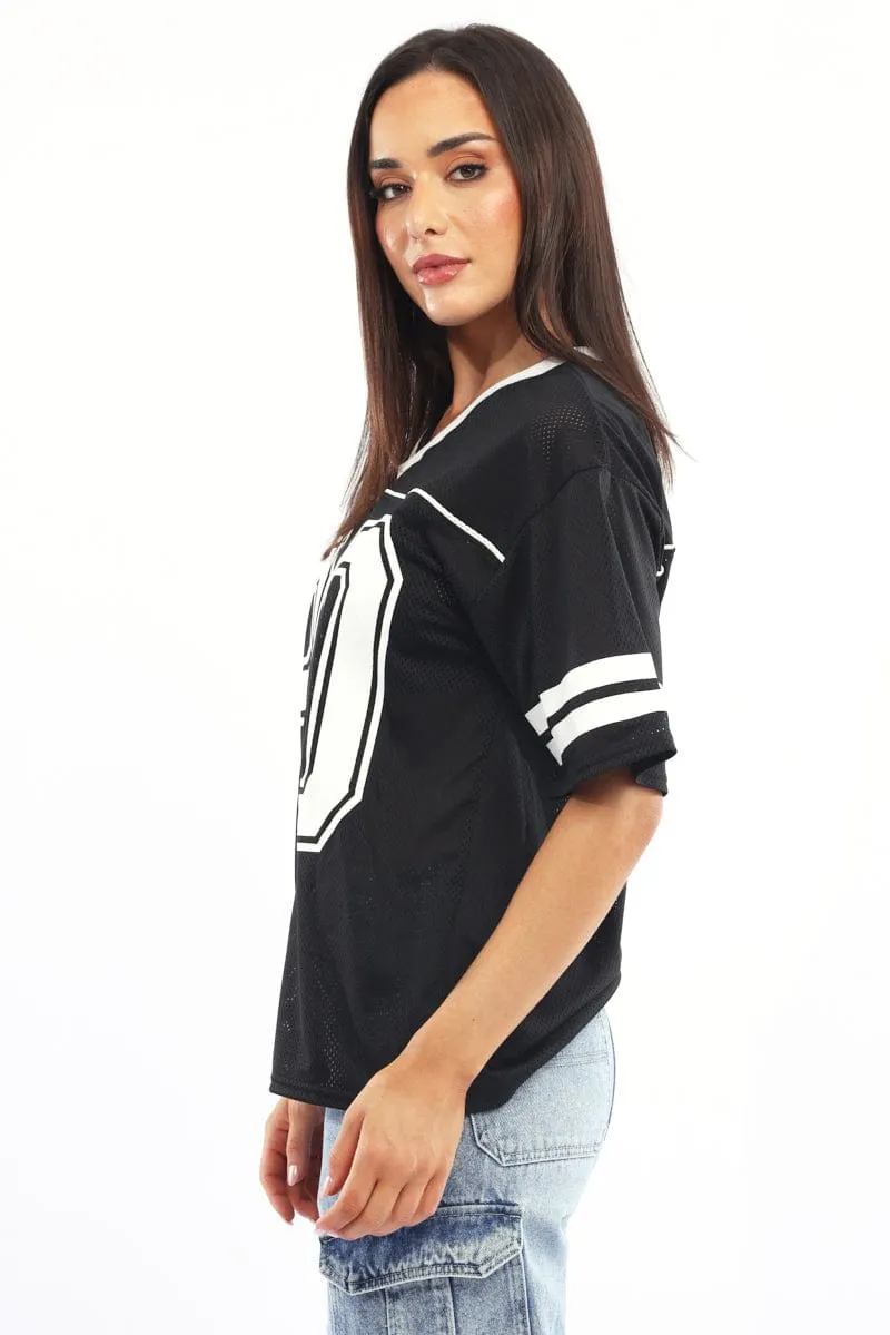 Black Sport Tee Short Sleeve Comfortable Design Chic Design