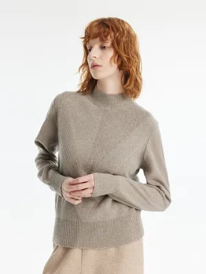 Cashmere Mock Neck Women Pullover Sweater Chic Style
