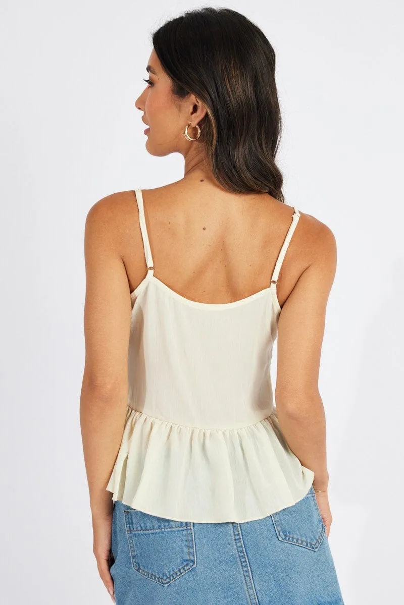 Fashion Layers White Tie Up Top Singlet