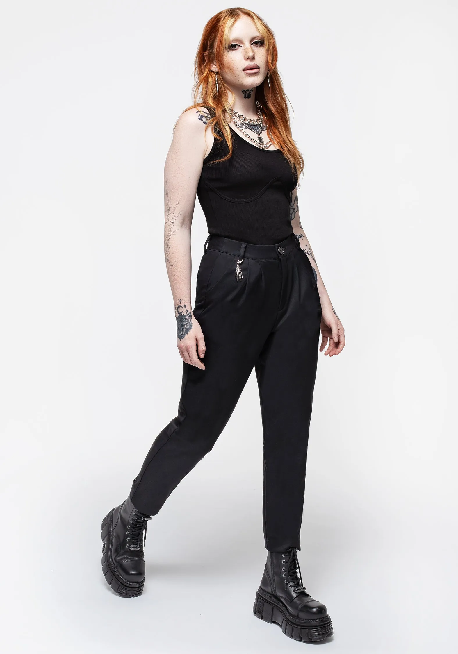 Everyday Layer Urban Fit Malverde High Waist Tapered Trousers - Black