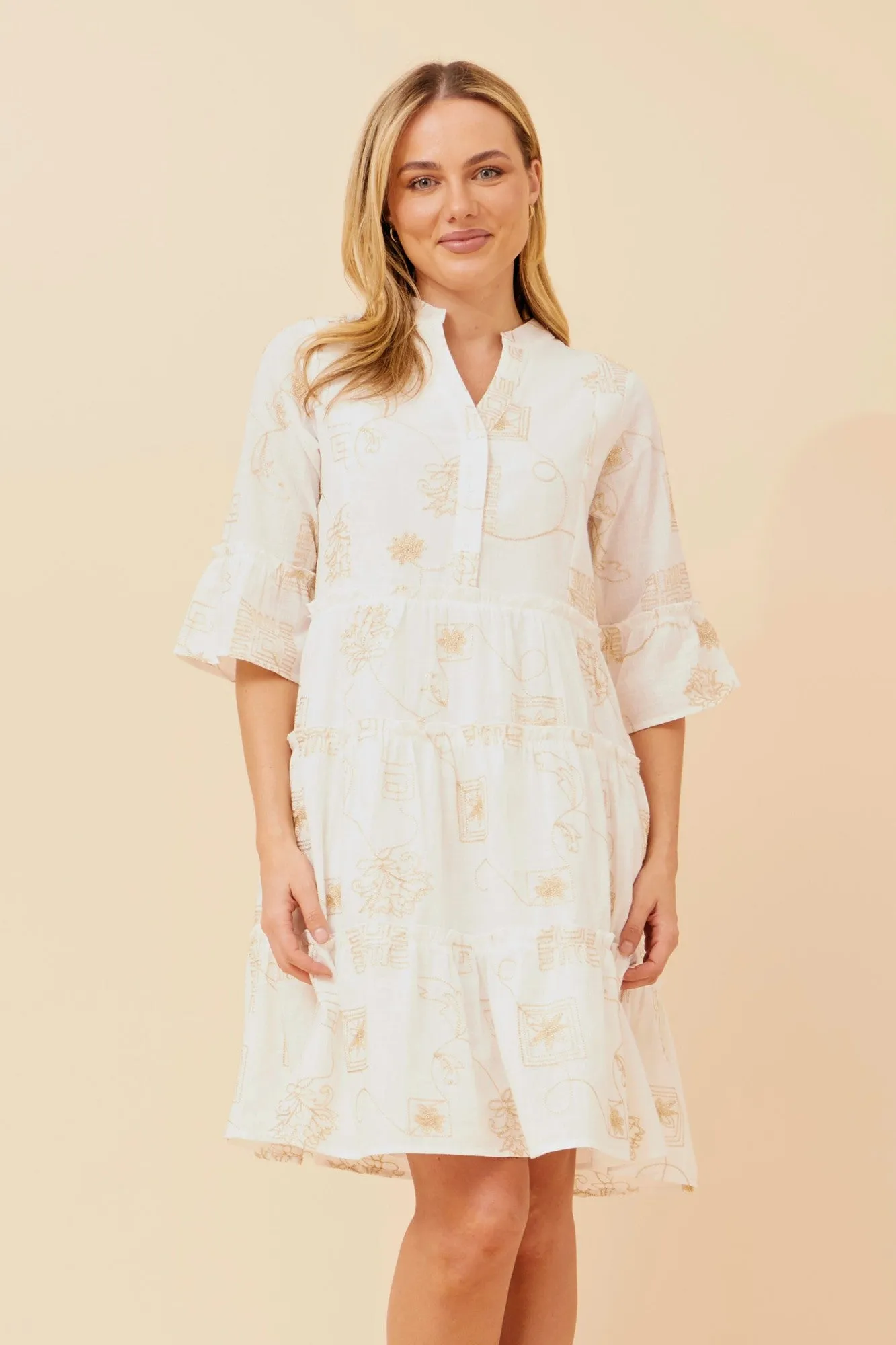MIRELLE EMBROIDERED DRESS AntiPilling Finish