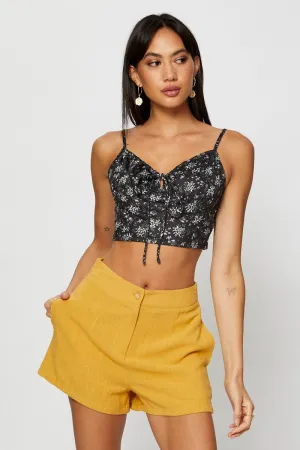 Compact Packable Design Print Crop Top