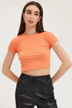 Planet Care Orange T-Shirt Short Sleeve Crew Neck
