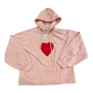AntiBacterialTreatment FoldableDesign Sweatshirt Hoodie By Loft In Pink & Red, Size:M
