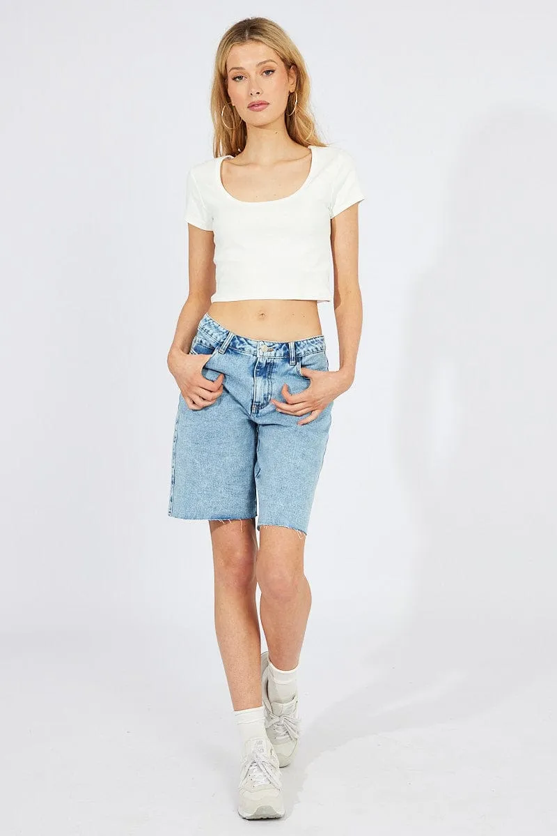 Cool Glow Love Energy White T-Shirt Short Sleeve Scoop Neck