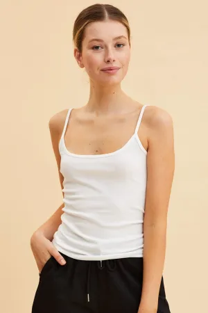 White Singlet Top Base Layer Sccop Neck Sleeveless Rugged shoes