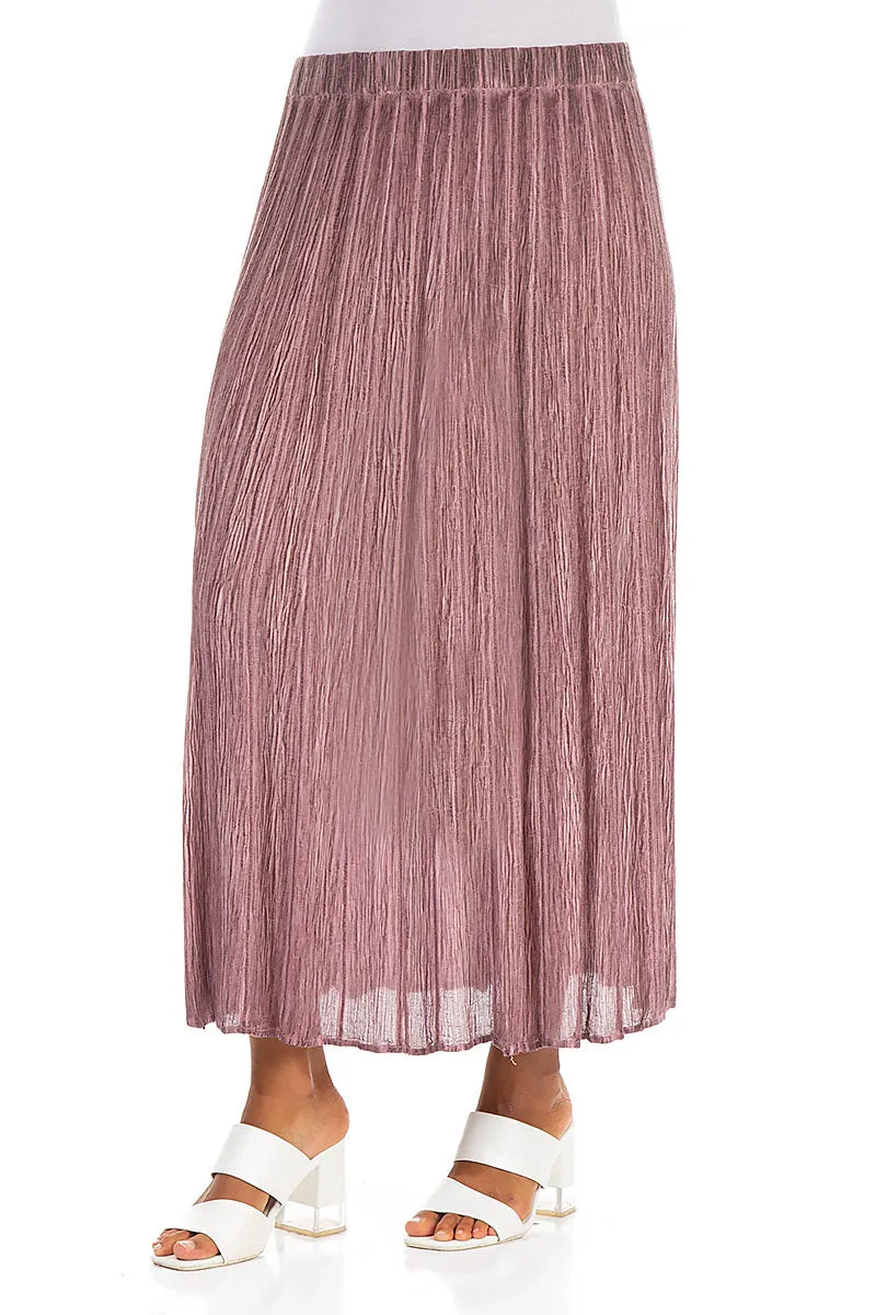 Crinkled Washed Effect Redwood Silk Viscose Skirt Seamless construction Crossback Strap
