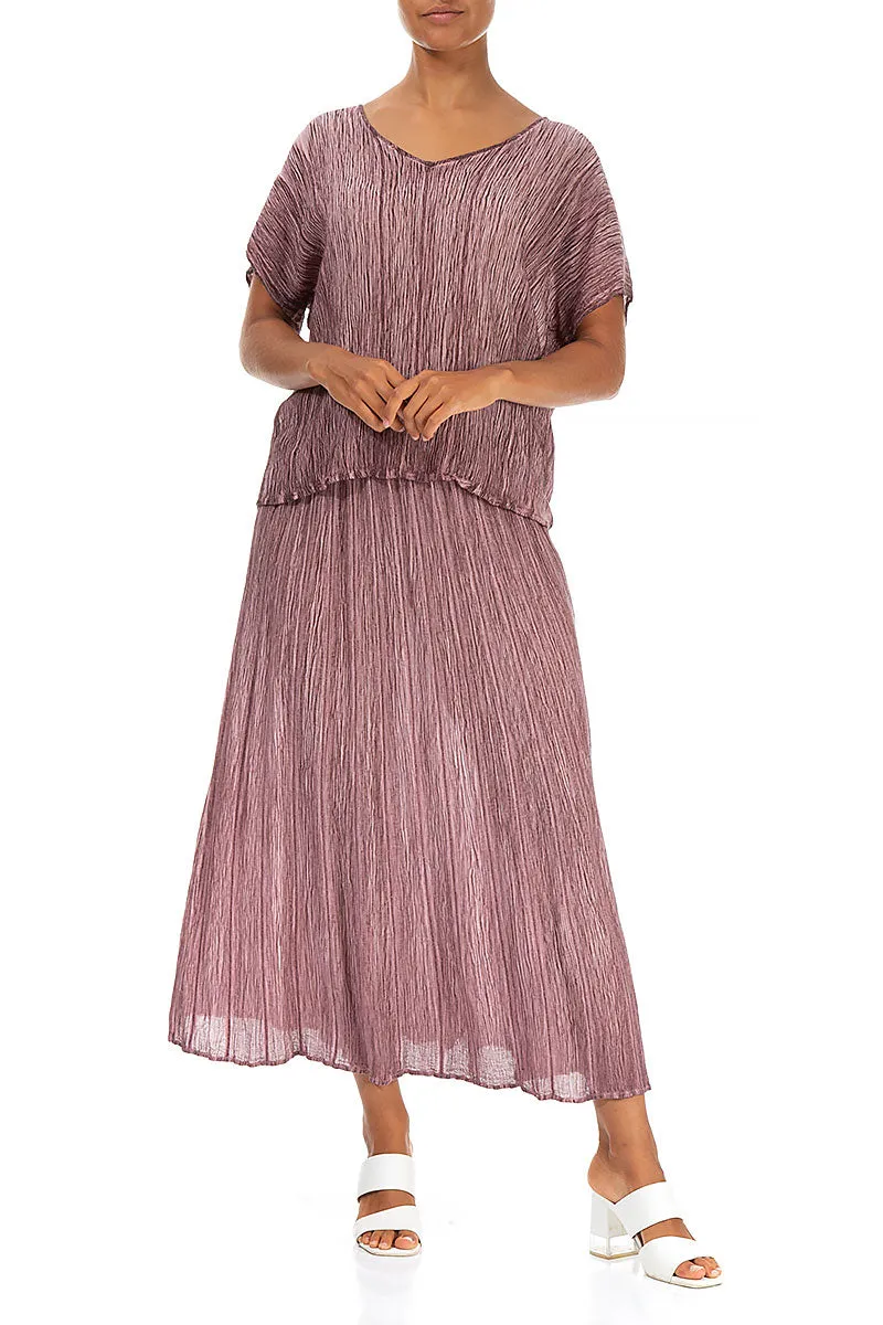 Crinkled Washed Effect Redwood Silk Viscose Skirt Wardrobe Classic quick dry
