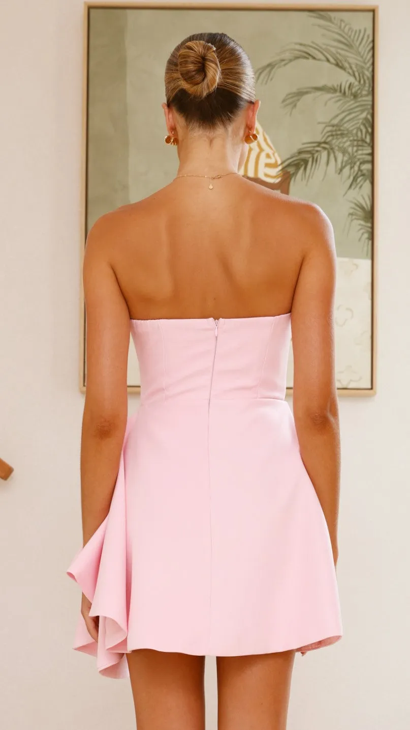 Hanae Mini Dress - Pink Edge Hot Antimicrobial Coating