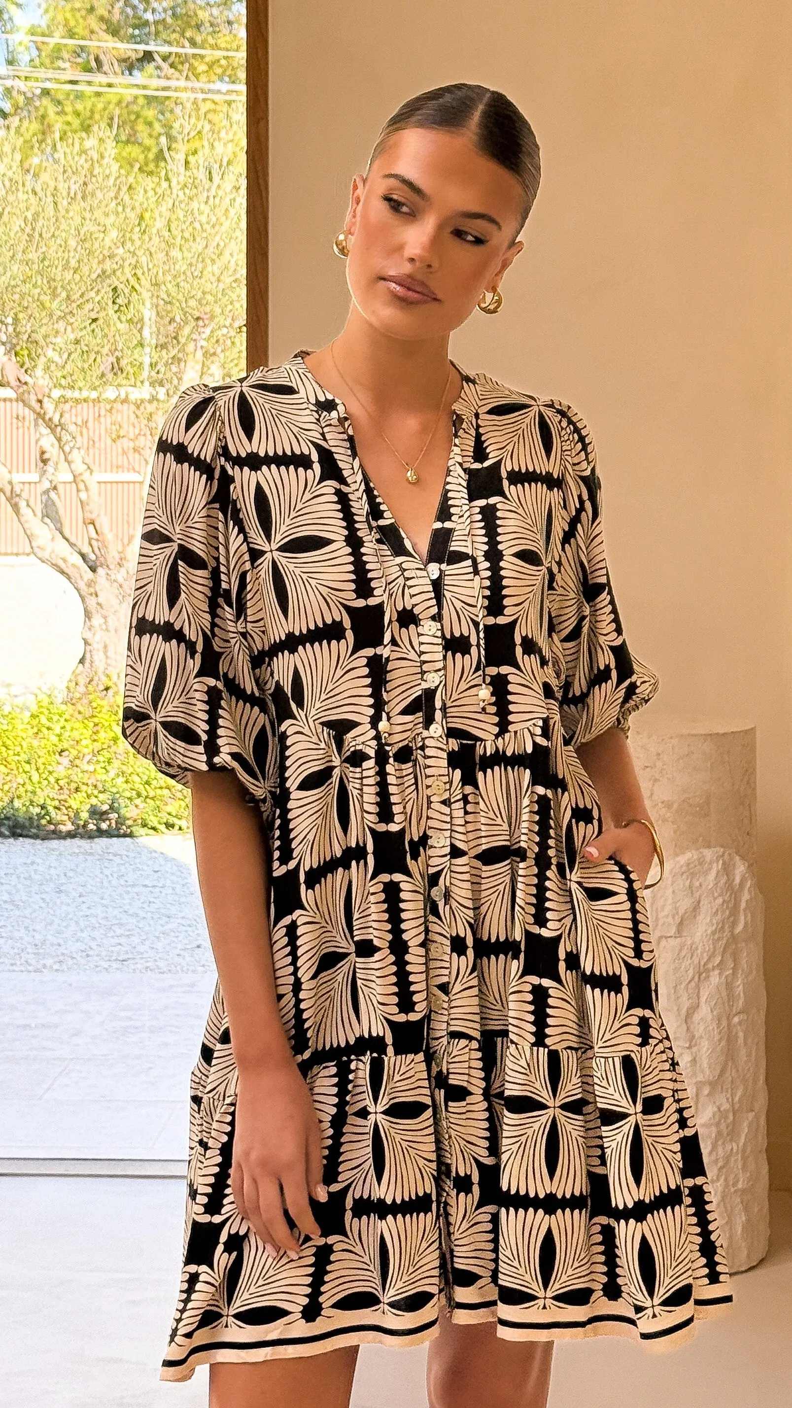 Tabitha Mini Dress - Cortana Print Party Ready Relaxed mini for warm days