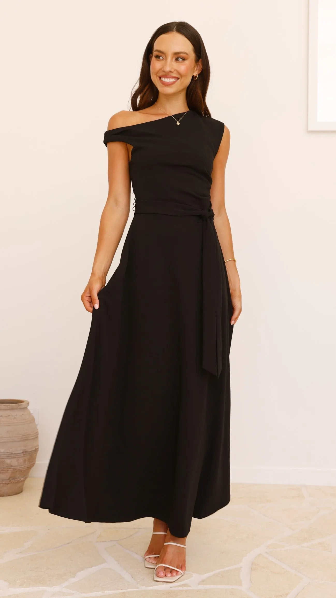 Gemma Maxi Dress - Black Fog Veil