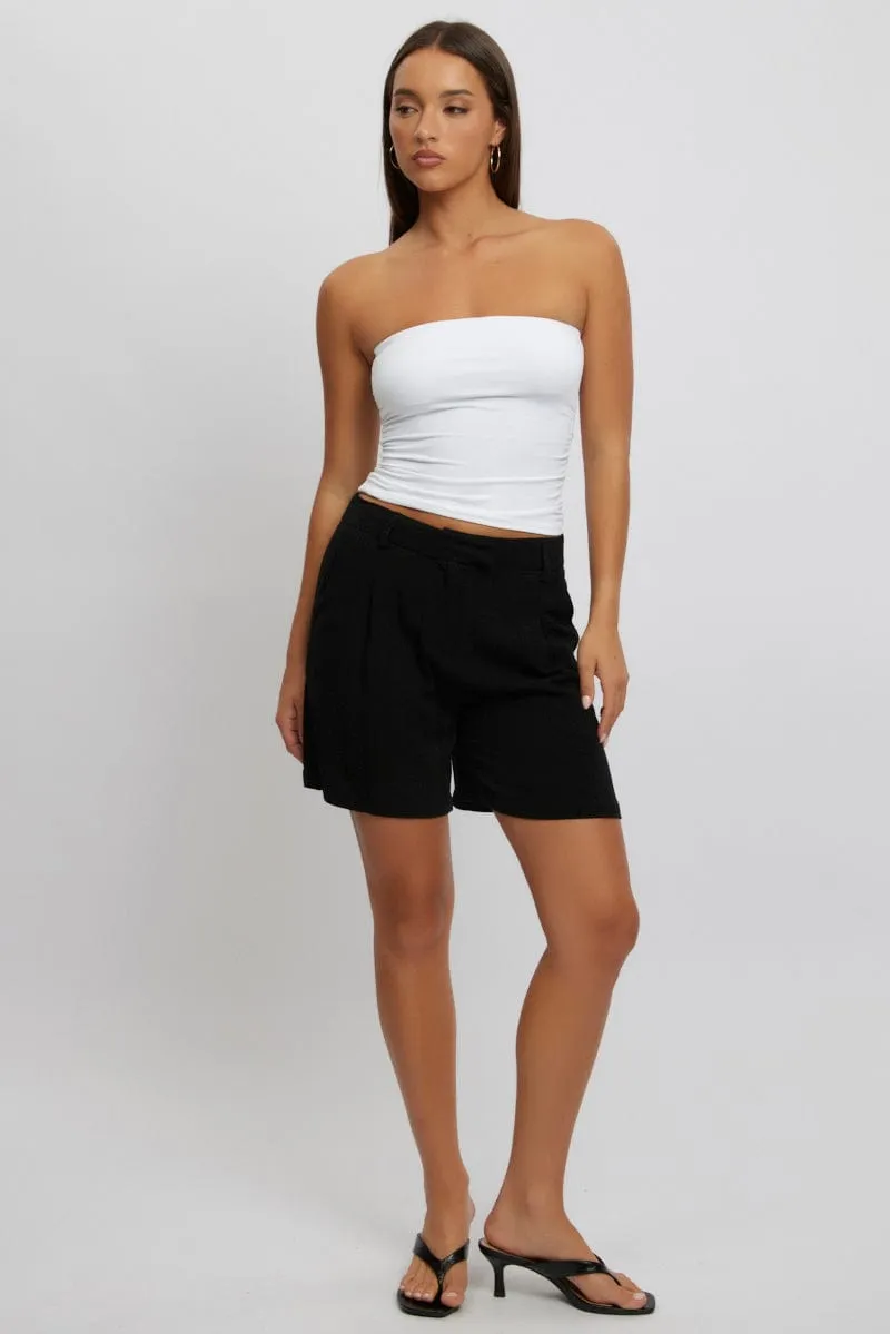 Black Relaxed Shorts Mid Rise swimming accessory