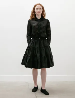 Glossy Texture Wedding guest Alec Skirt Taffeta Black
