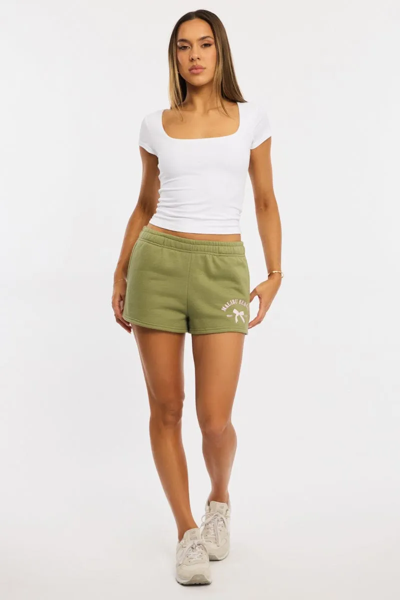 UV protection layer Green Track Short Elasticated Waist