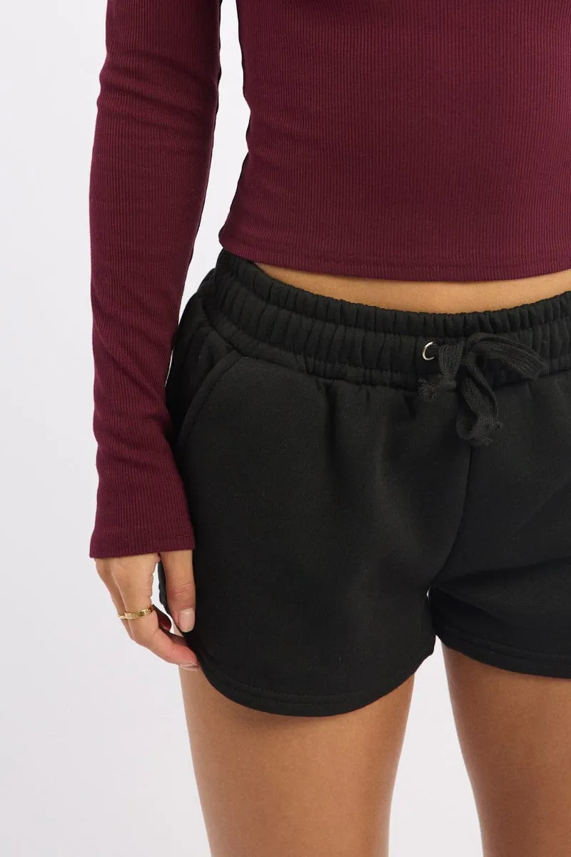Functional Fit Stretch Comfort Black Track Shorts Elasticated Waist