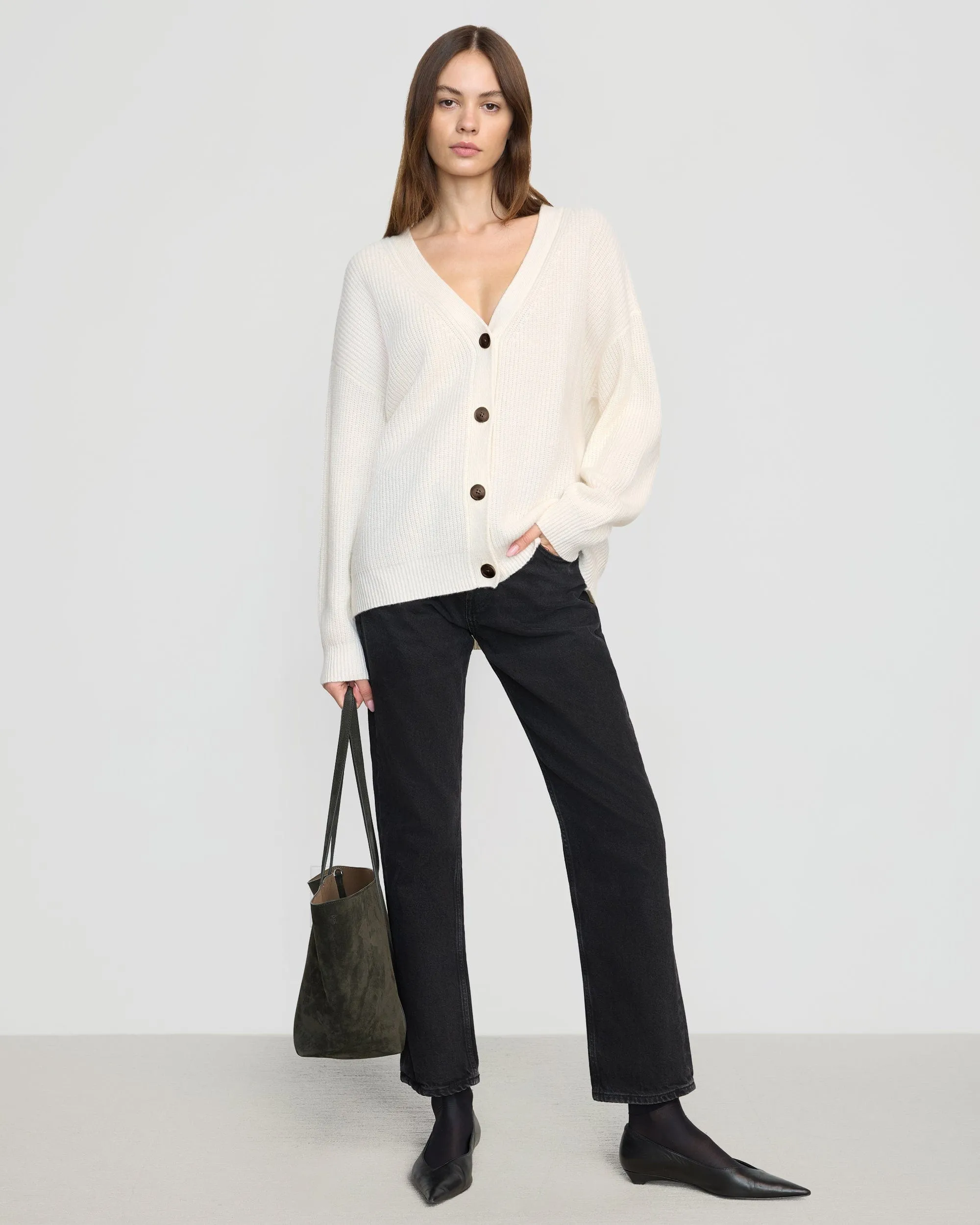 Quick Knit Softened Edges Ola Oversized Cashmere Cardigan