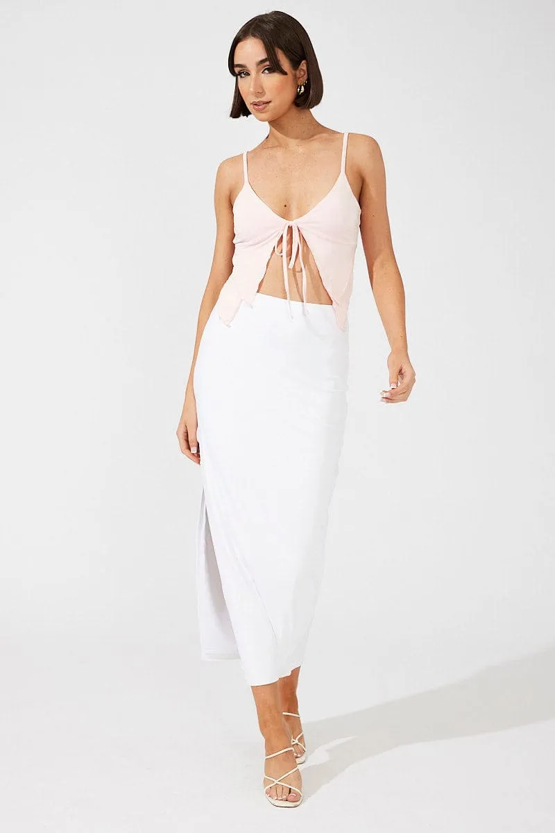 Airflow Vents Pink Tie Top Singlet