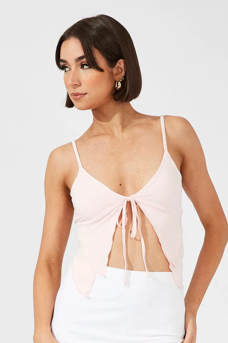 EasyCareMaterial Nature Base Pink Tie Top Singlet