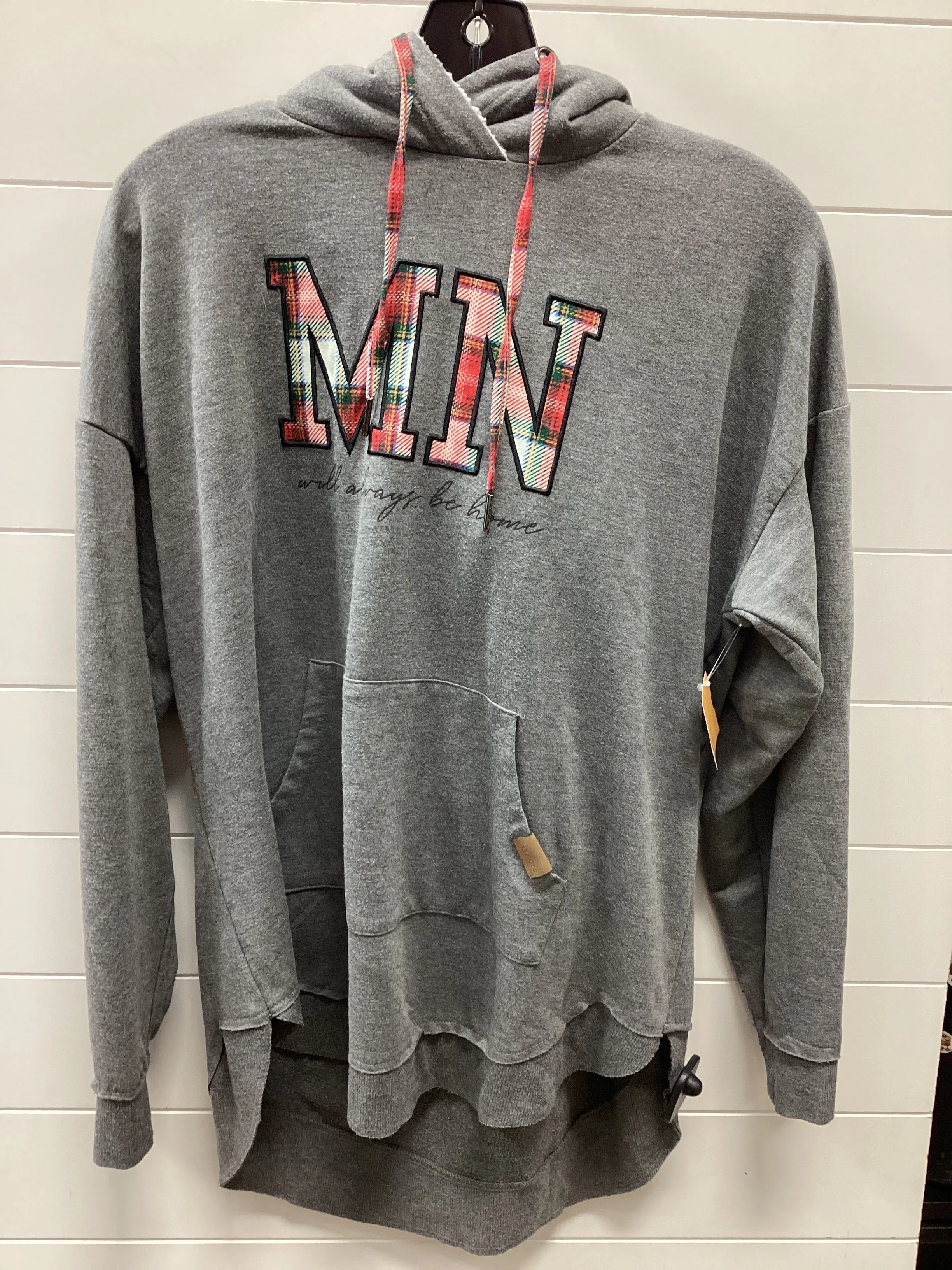 Fashionable Look Lounge Wear Sweatshirt Hoodie By Maurices In Grey, Size:L