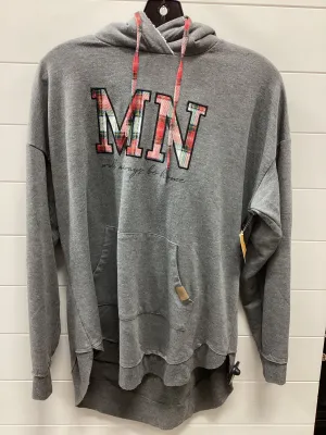 Fashionable Look Lounge Wear Sweatshirt Hoodie By Maurices In Grey, Size:L