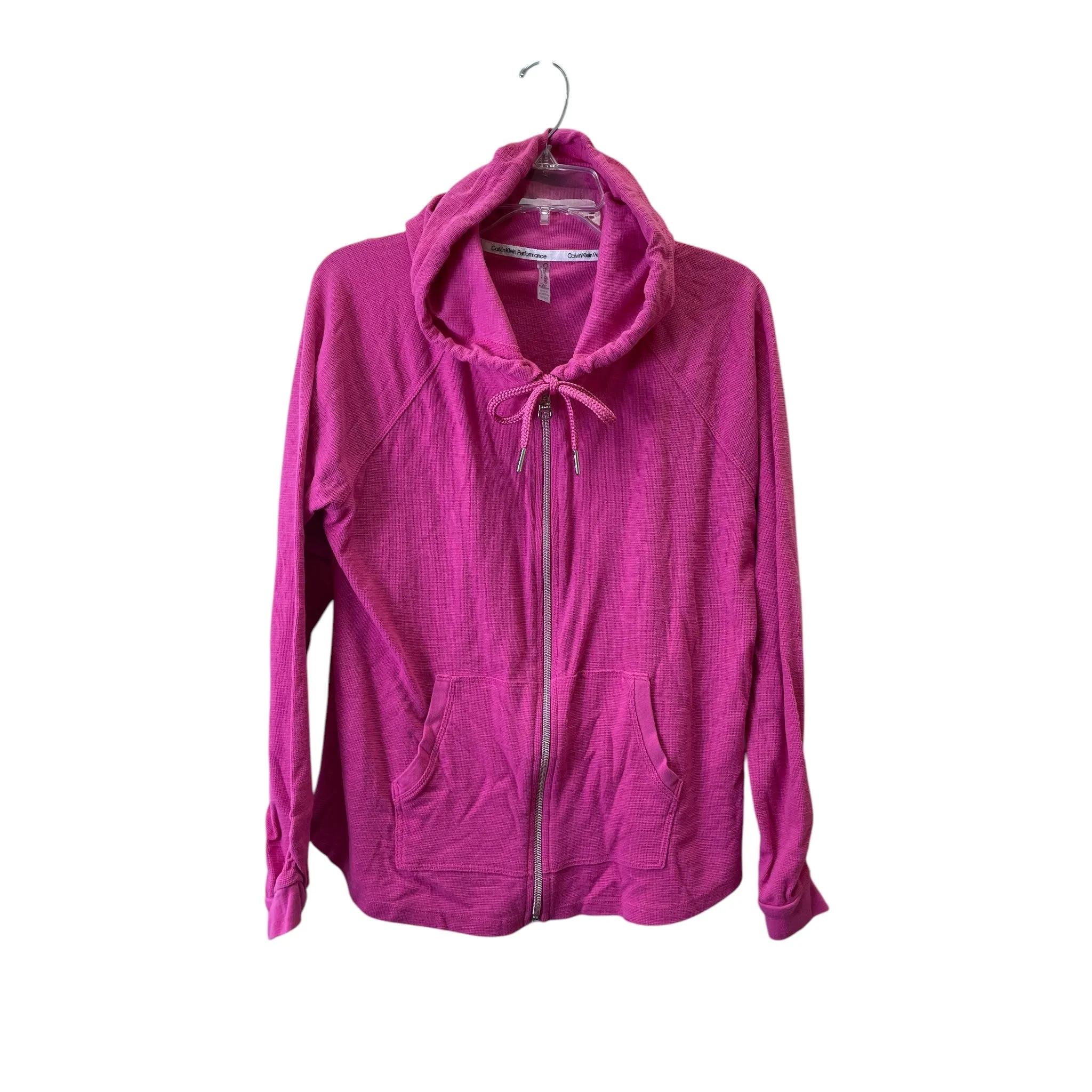 Athletic Sweatshirt Hoodie By Calvin Klein In Pink, Size:1X Everyday Comfort