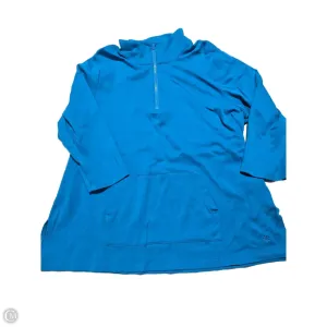 Festival Air Easy Care Sweatshirt Collar By Isaac Mizrahi Live Qvc In Blue, Size: Xl