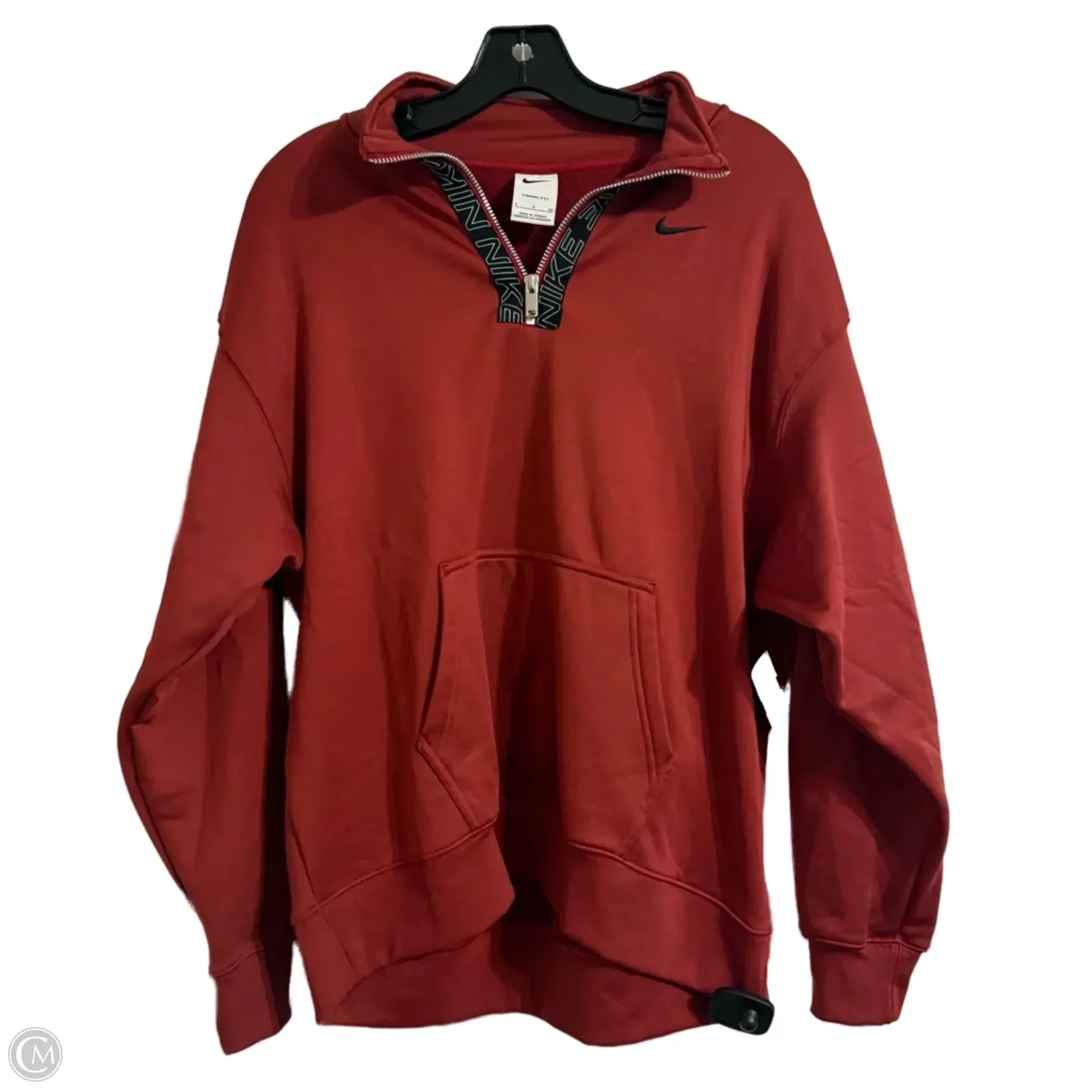 Lightweight sweater Athletic Sweatshirt Collar By Nike Apparel In Red, Size: S