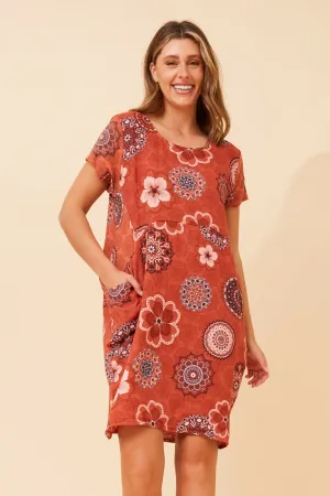 MESSINA FLORAL LINEN DRESS Lift Mode Lounge Wear