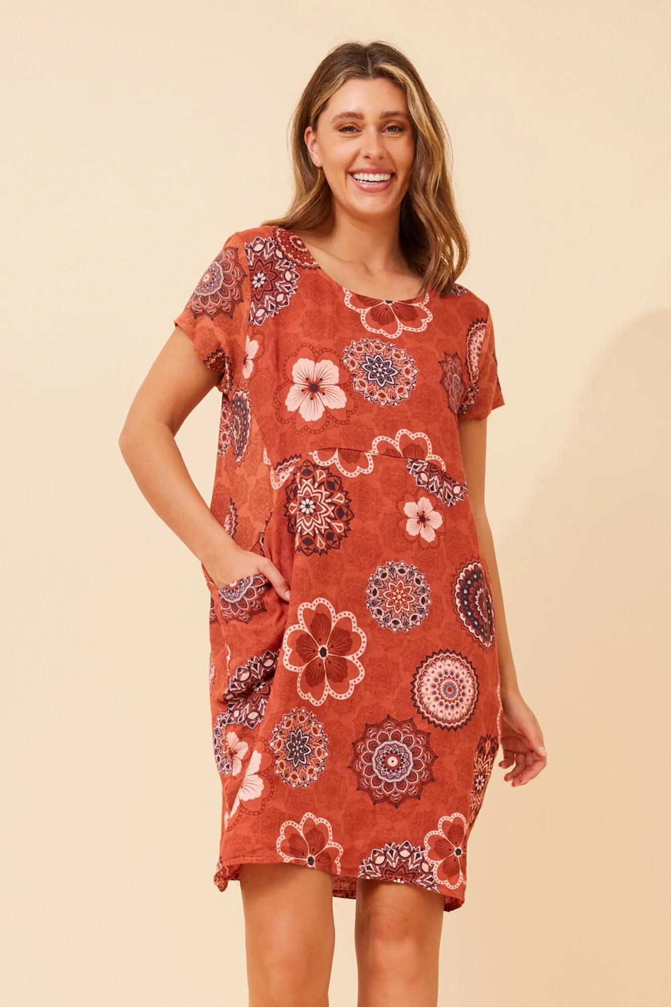 Comfortable Shoes MESSINA FLORAL LINEN DRESS