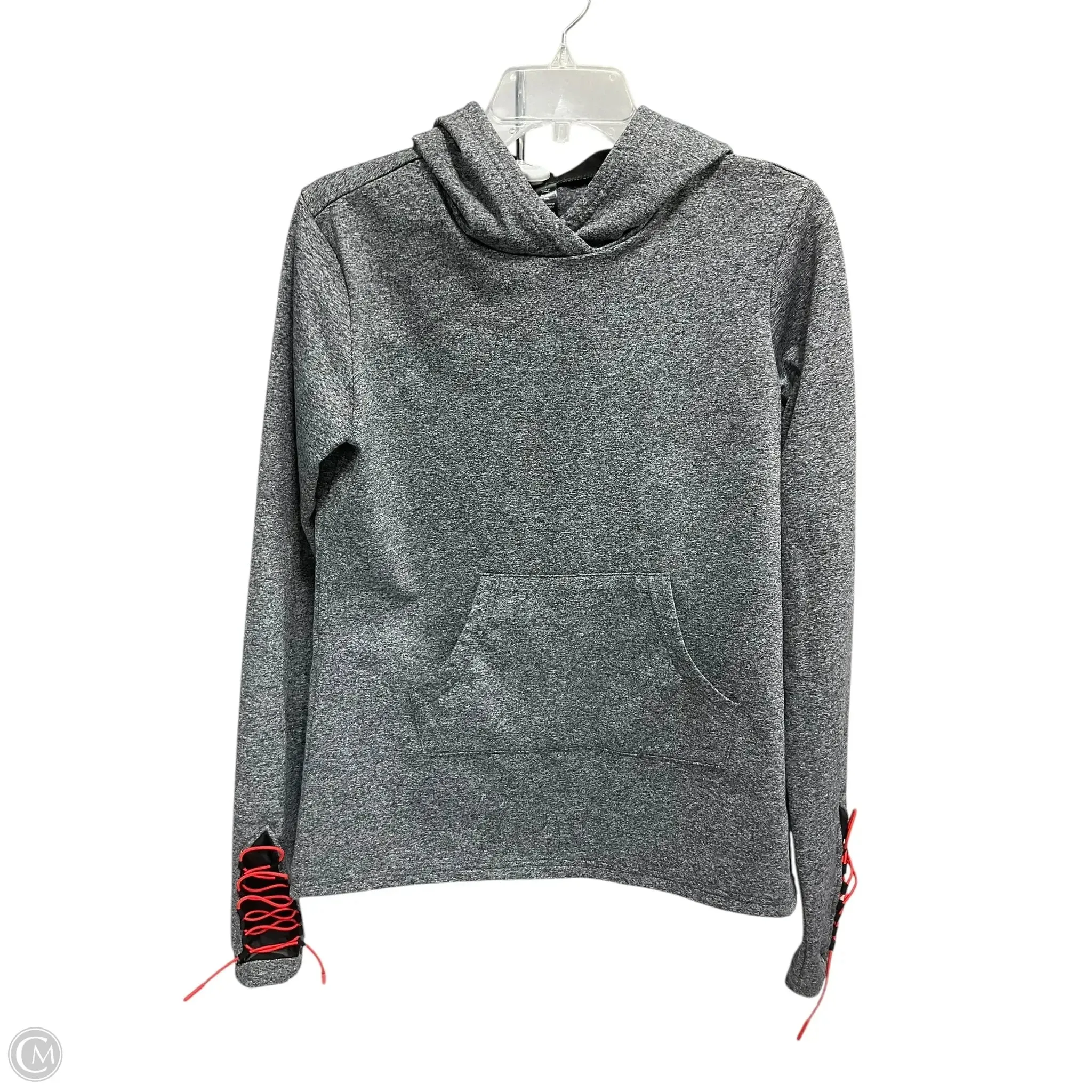 Athletic Sweatshirt Hoodie By Reflex In Grey, Size: L Adjustable Drawcord Beauty Glow
