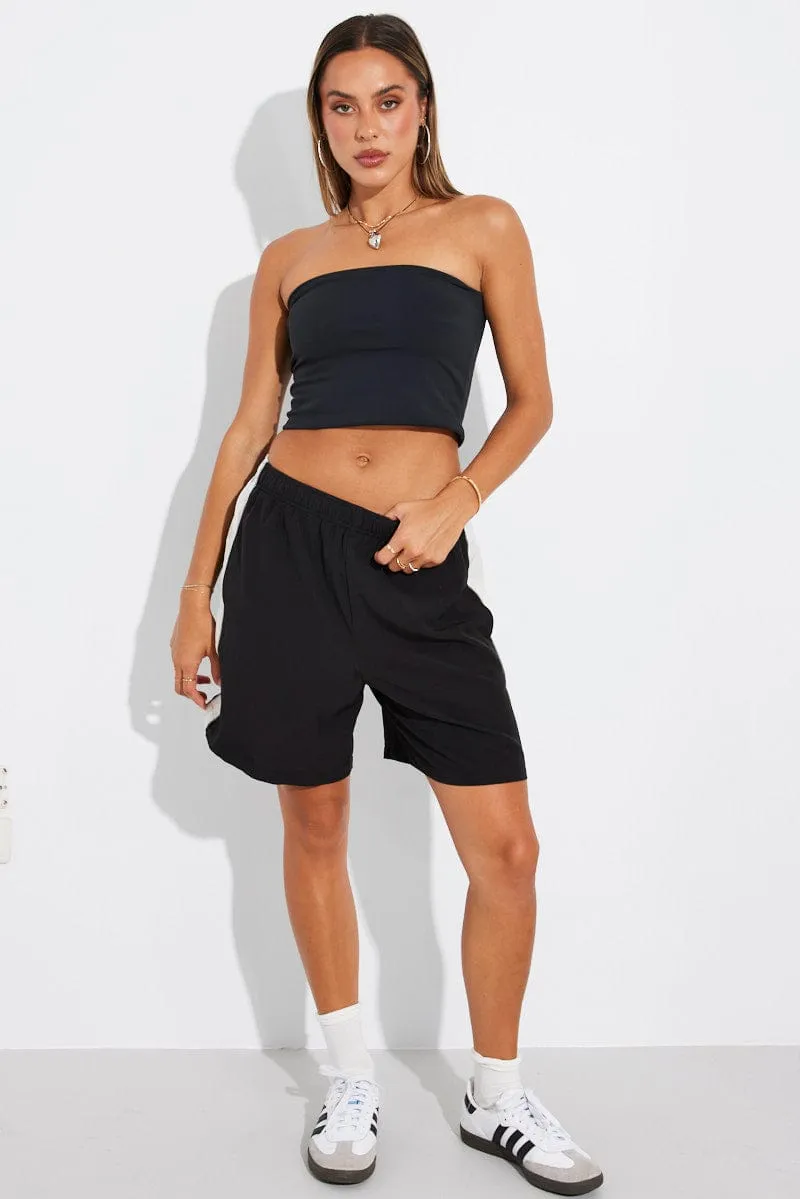 Black Baggy Basketball Shorts high waisted