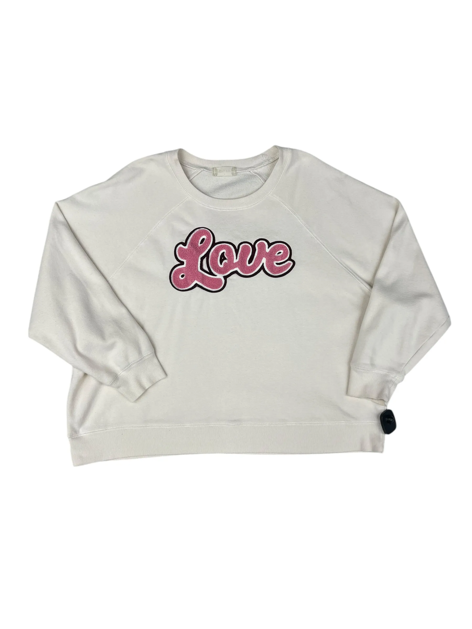 QuickDryMaterial Sweatshirt Crewneck By Altard State In Cream & Pink, Size: L